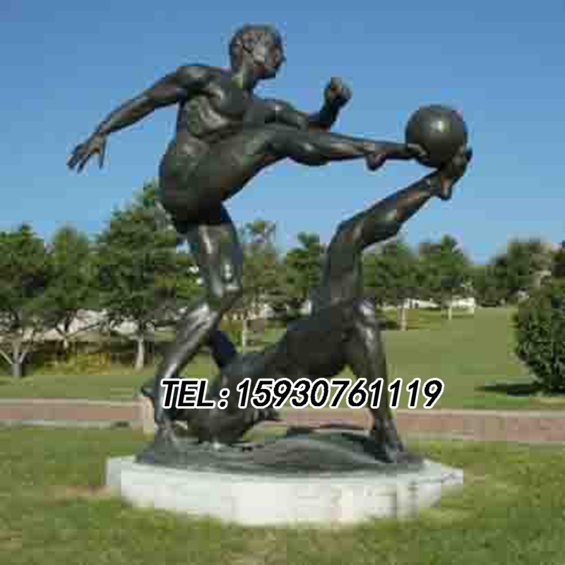 踢足球运动雕塑不锈钢运动健身人物塑像
